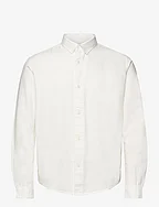 relaxed oxford shirt - WOOL WHITE