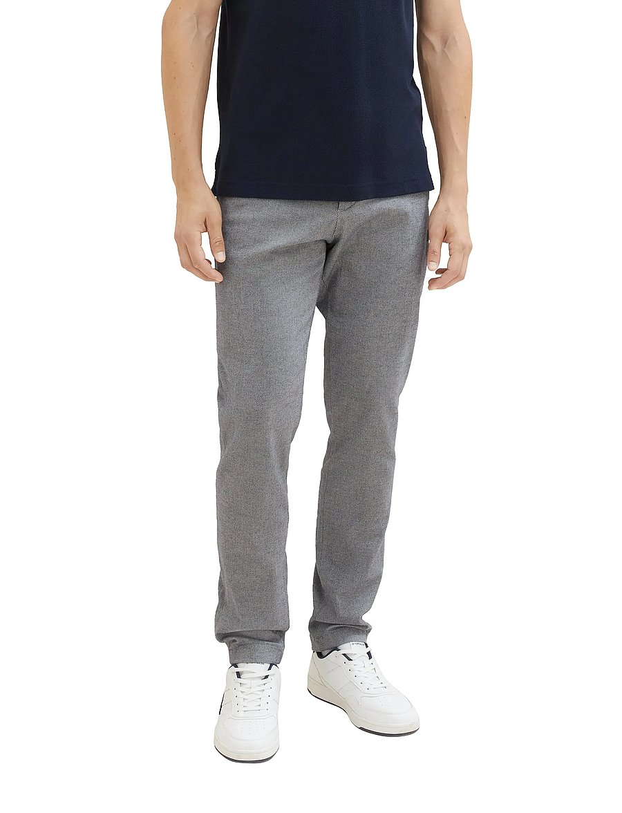 Tom Tailor - traveler sli - chino stila bikses - white navy zig zag structure - 3