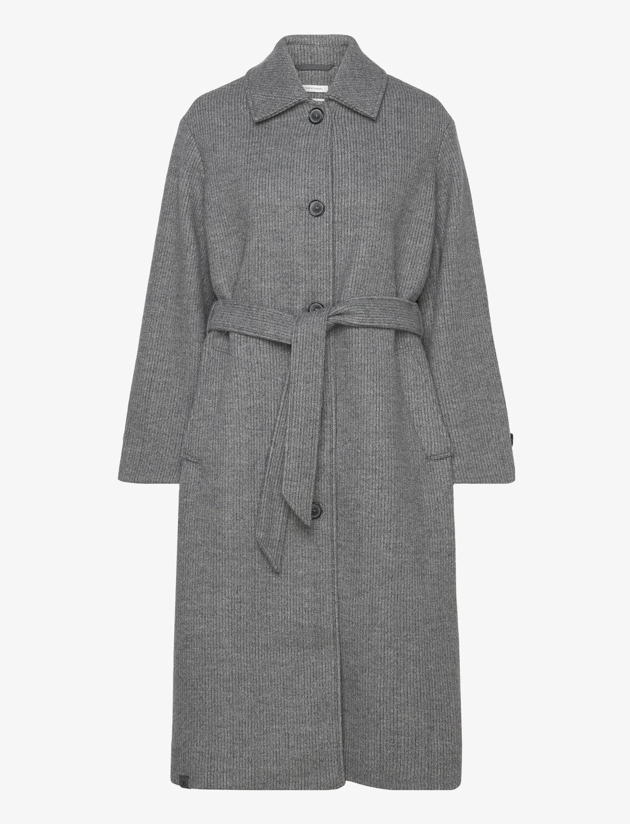 Tom Tailor - belted coat - Žieminiai paltai - dark grey melange - 0