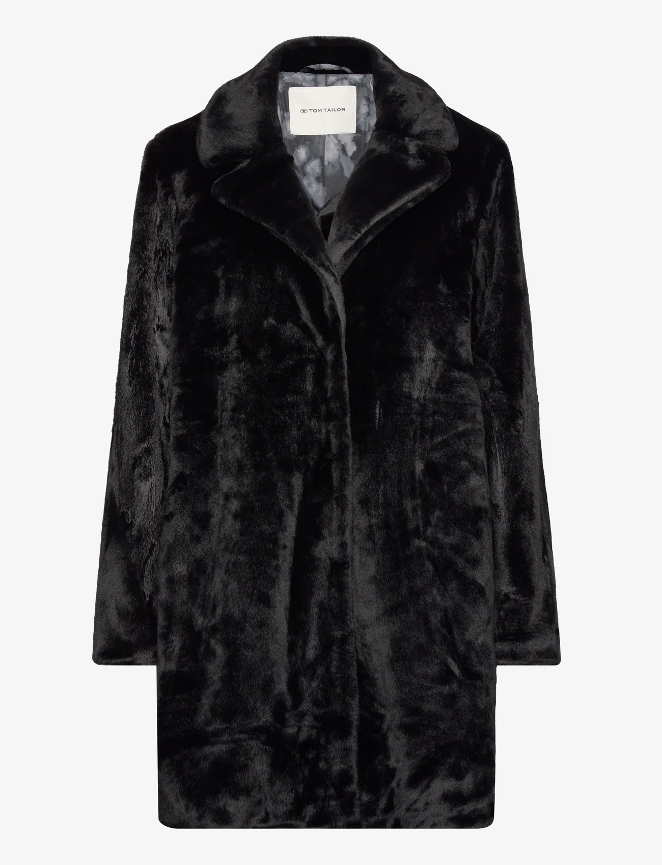 Tom Tailor - fake fur coat - fuskpäls - deep black - 0
