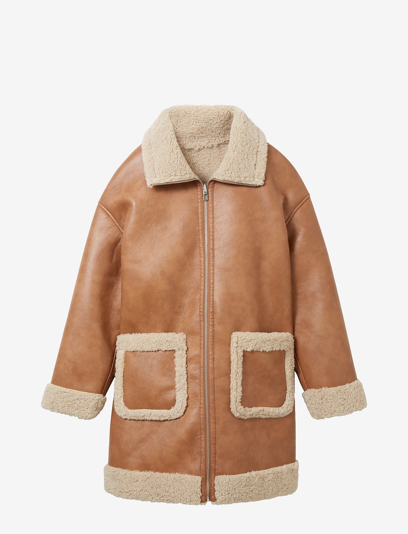 Tom Tailor - reversible shearling coat - Üleriided - blush mahogany - 0