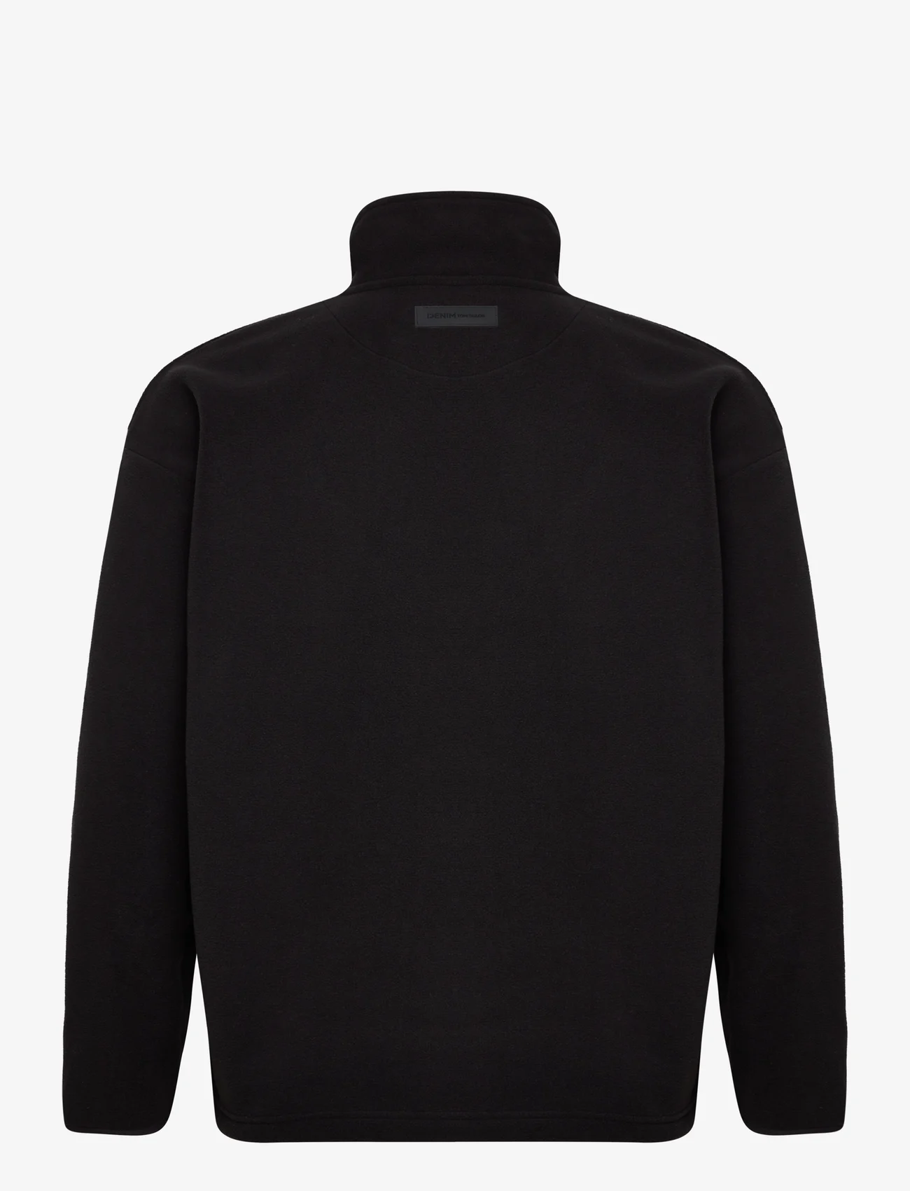 Tom Tailor - relaxed fleece troyer - teddy sweaters - black - 1