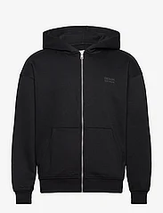 Tom Tailor - relaxed printed hoodie jacket - hættetrøjer - black - 0