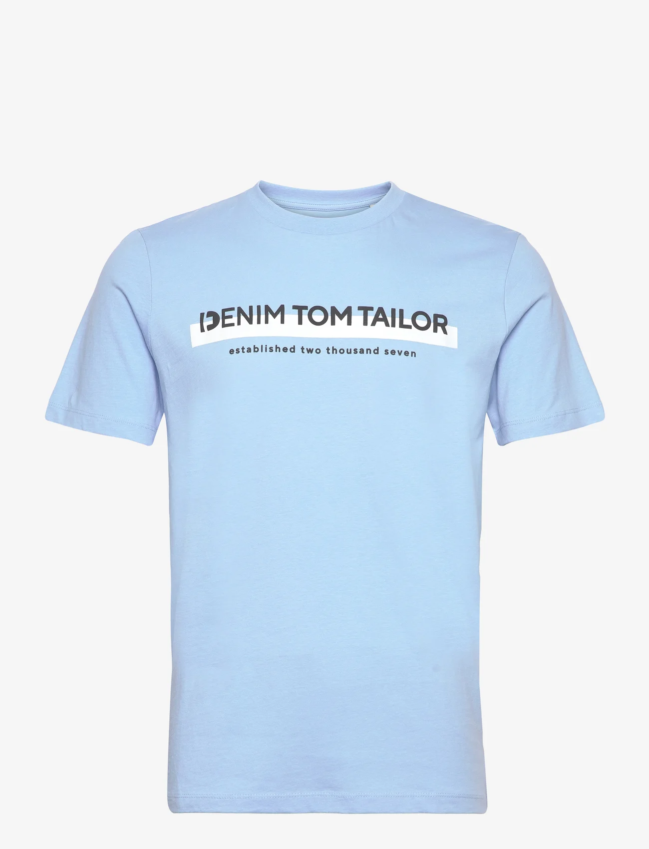 Tom Tailor - printed t-shirt - laveste priser - washed out middle blue - 0