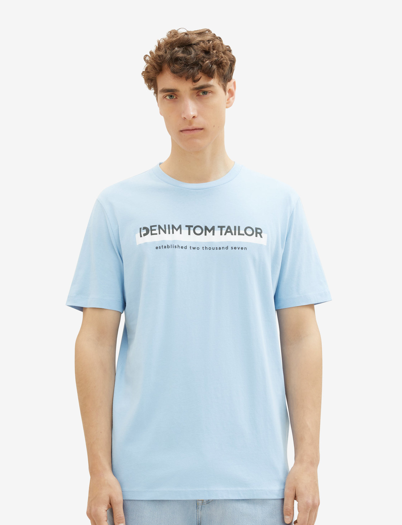 Tom Tailor - printed t-shirt - washed out middle blue - 0