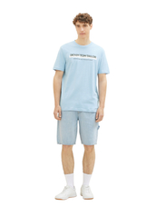 Tom Tailor - printed t-shirt - zemākās cenas - washed out middle blue - 3
