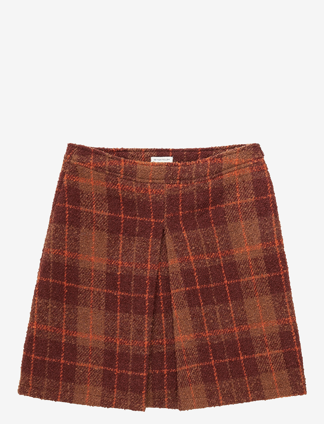 Tom Tailor - skirt boucle - pleated skirts - brown orange boucle - 0