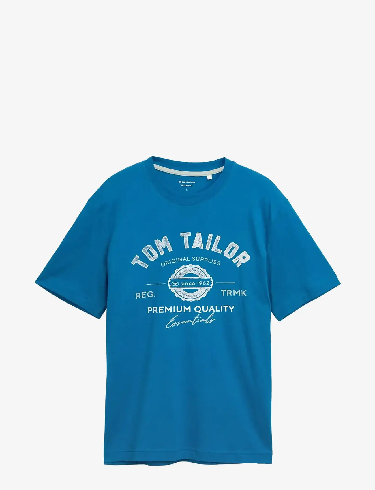 Tom Tailor - logo tee - short-sleeved t-shirts - blue petrol - 1