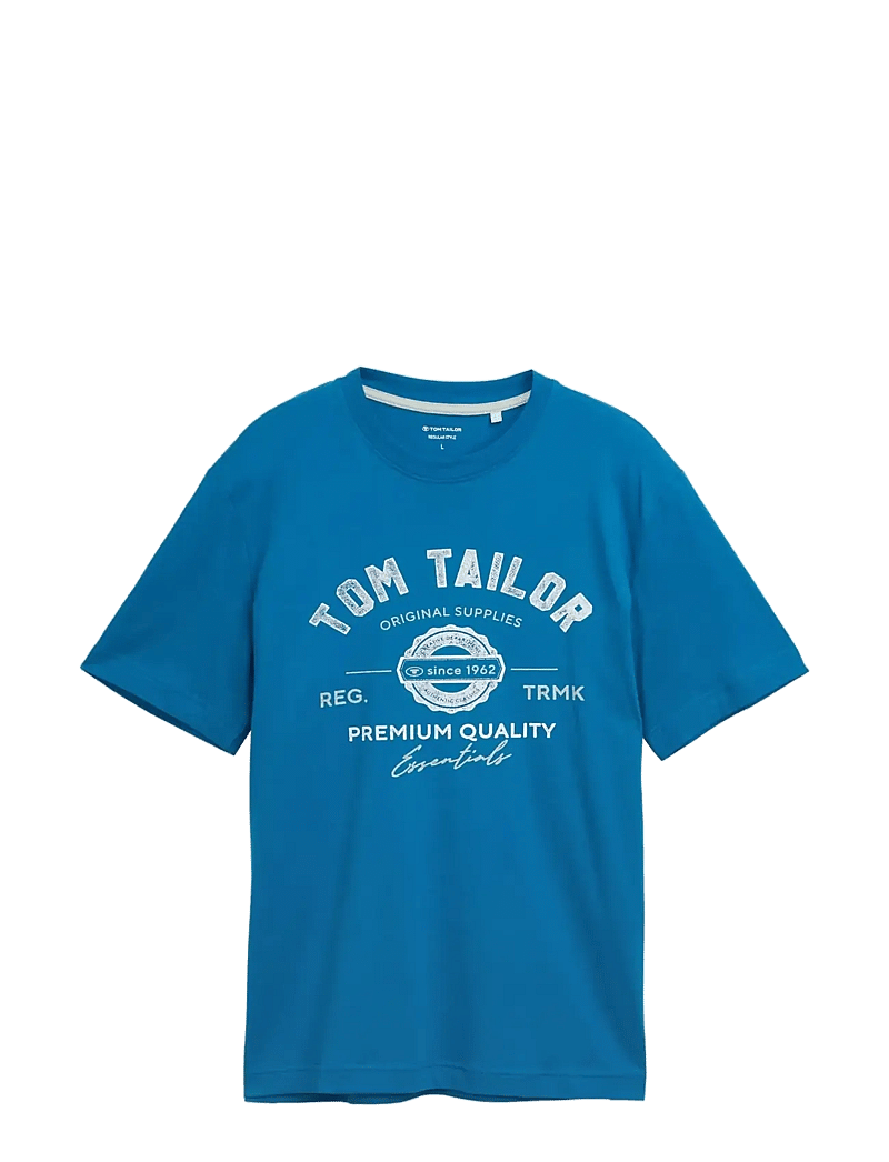 Tom Tailor - logo tee - short-sleeved t-shirts - blue petrol - 1