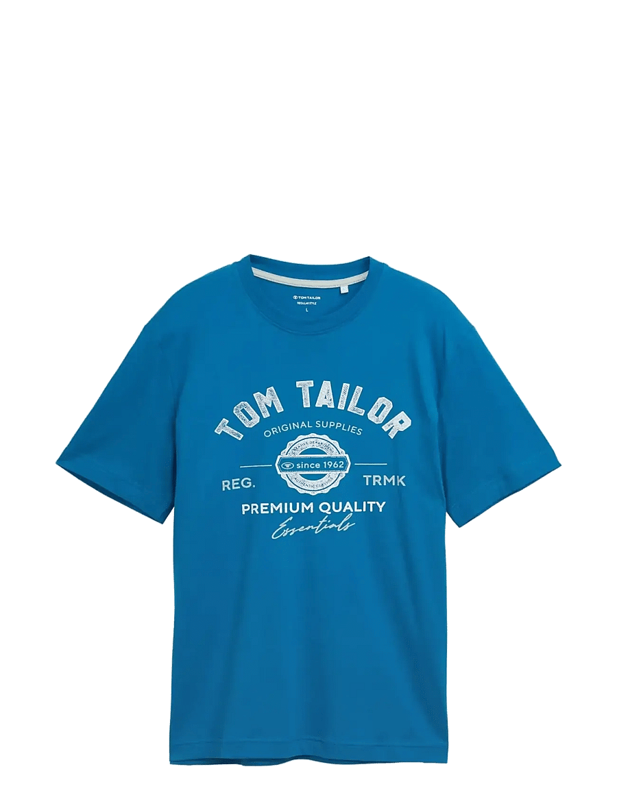 Tom Tailor - logo tee - krótki rękaw - blue petrol - 1