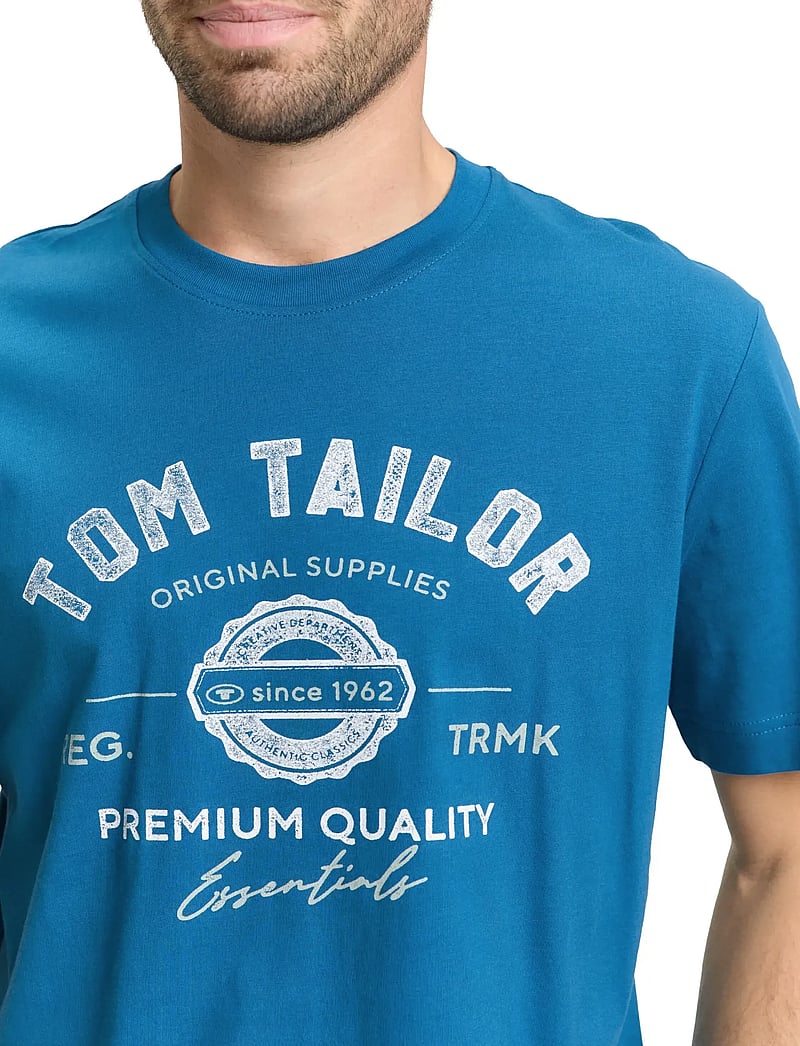 Tom Tailor - logo tee - short-sleeved t-shirts - blue petrol - 4