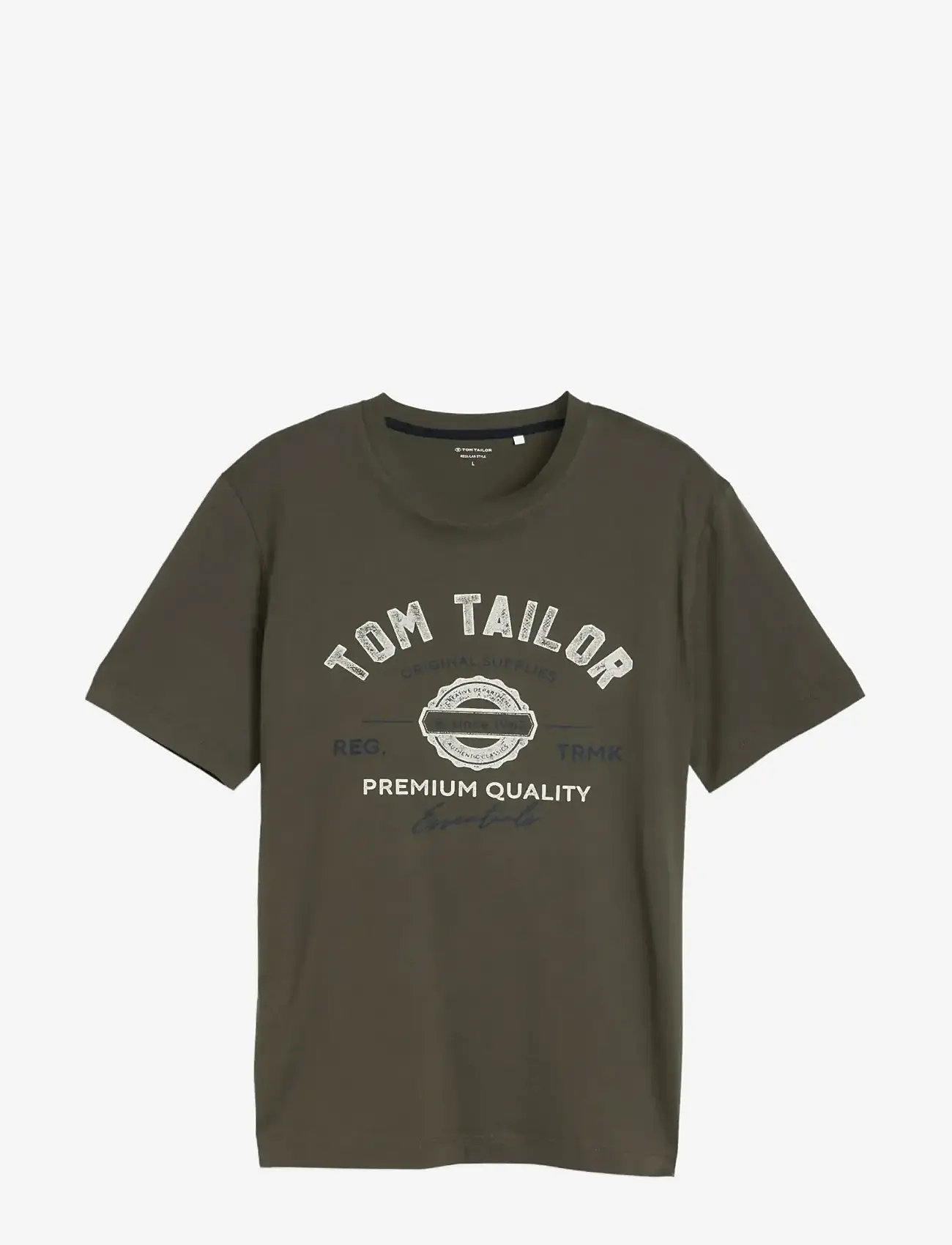 Tom Tailor - logo tee - marškinėliai trumpomis rankovėmis - deep leaf green - 1