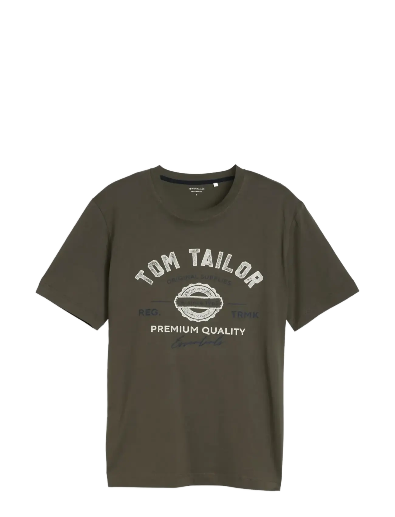 Tom Tailor logo tee - TOM TAILOR - DEEP LEAF GREEN / khaki/green