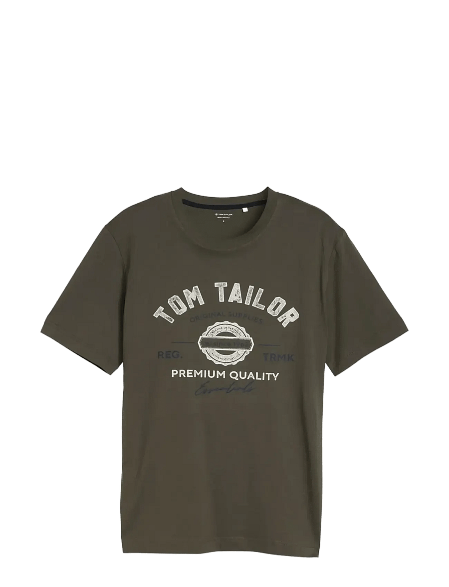 Tom Tailor - logo tee - kurzärmelig - deep leaf green - 1