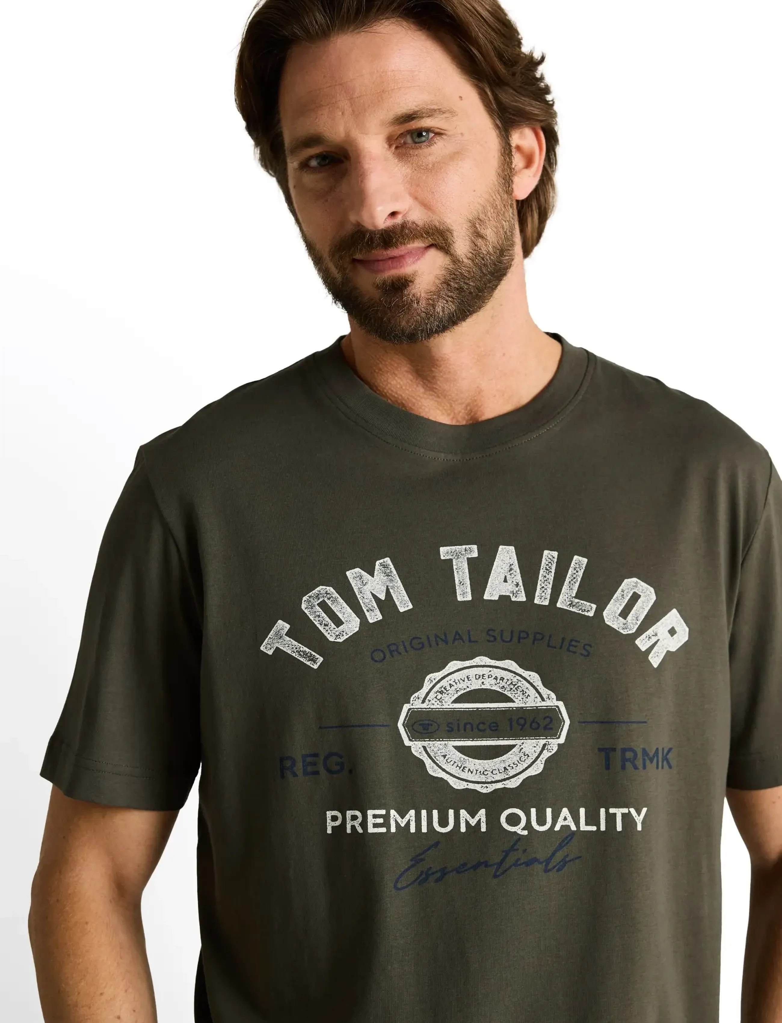 Tom Tailor - logo tee - kurzärmelig - deep leaf green - 4
