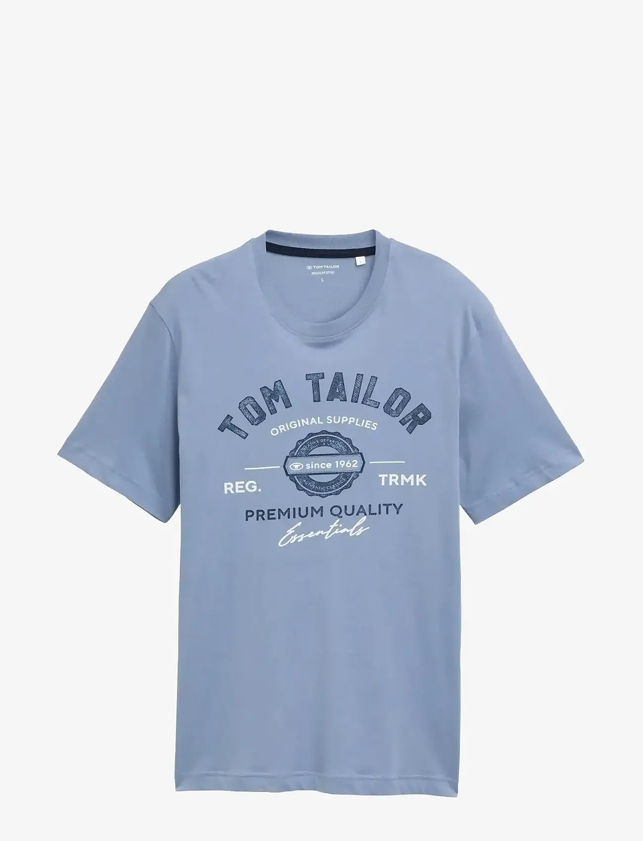 Tom Tailor - logo tee - kortærmede t-shirts - dove blue - 1