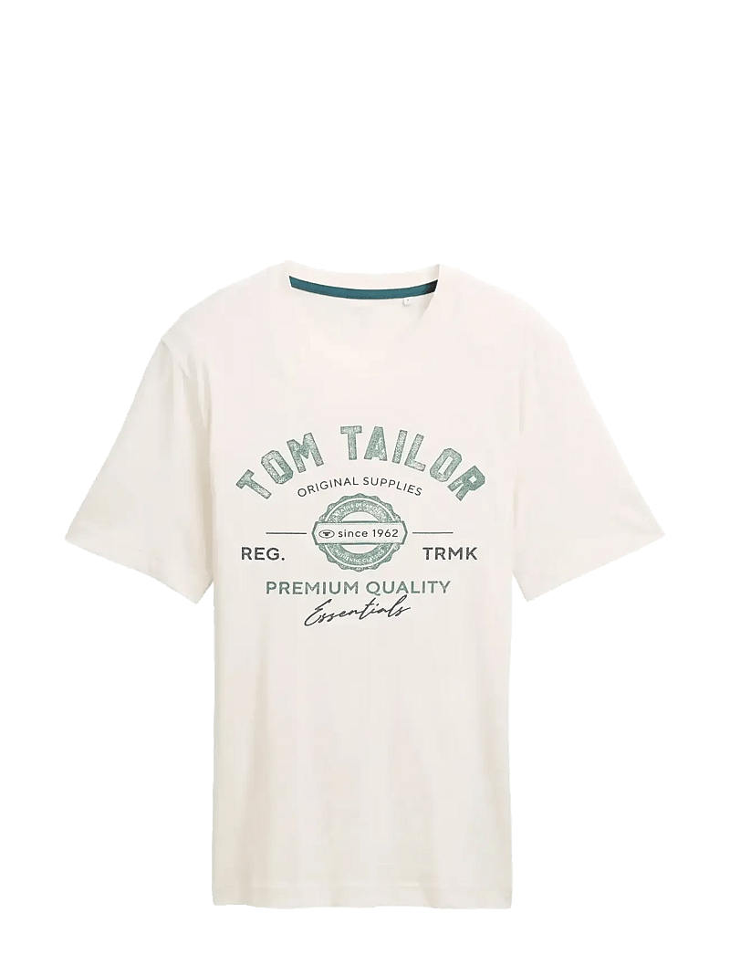 Tom Tailor - logo tee - kurzärmelig - gardenia white - 1