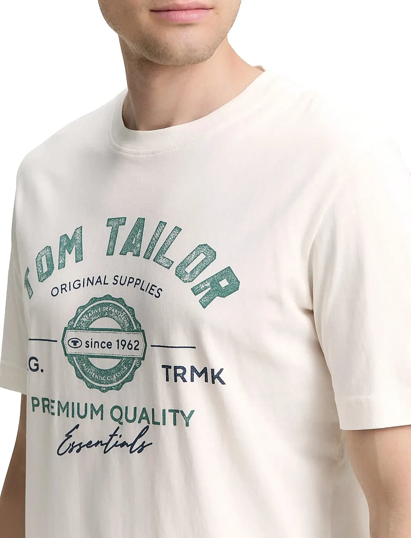 Tom Tailor - logo tee - kurzärmelig - gardenia white - 3