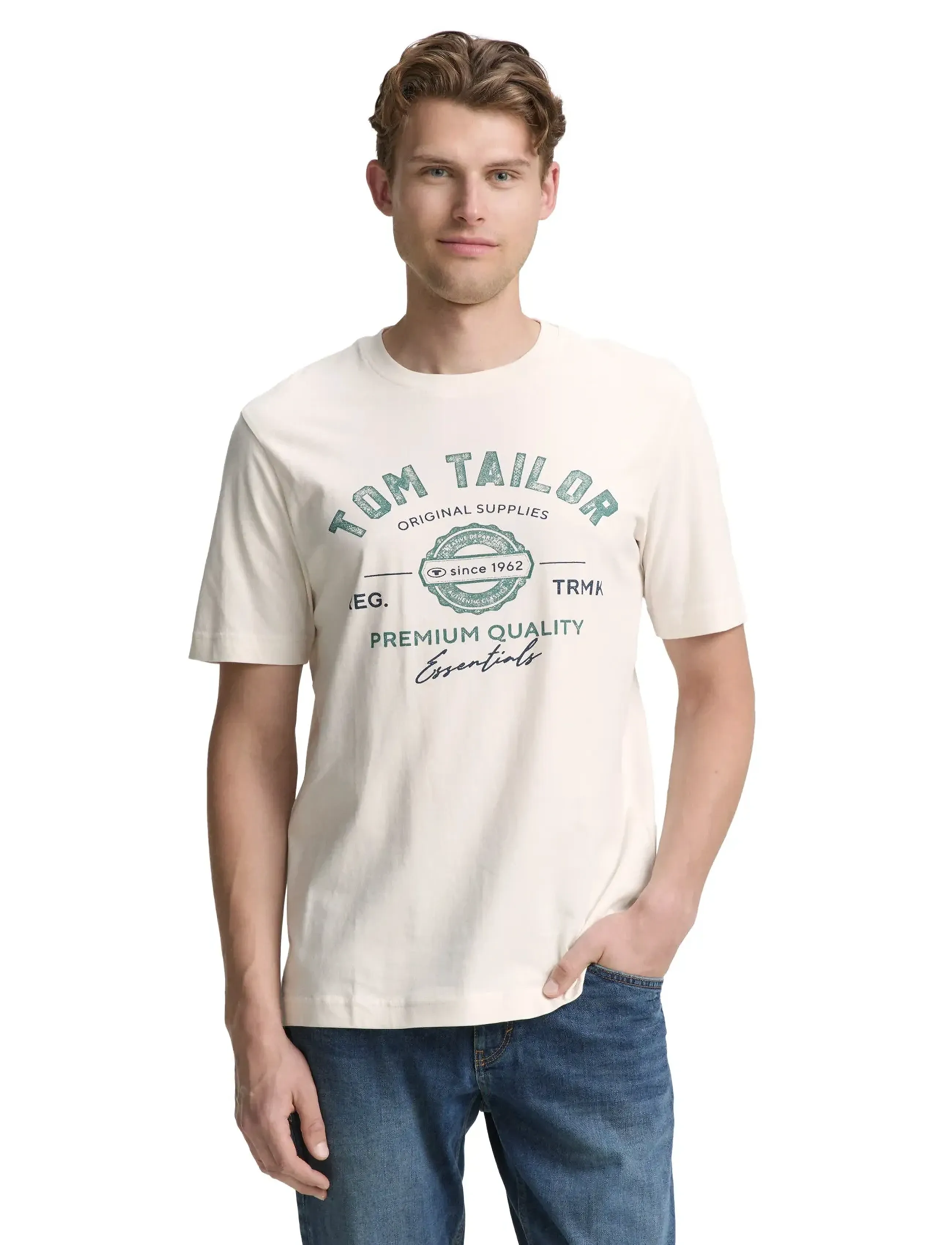 Tom Tailor - logo tee - die niedrigsten preise - gardenia white - 4