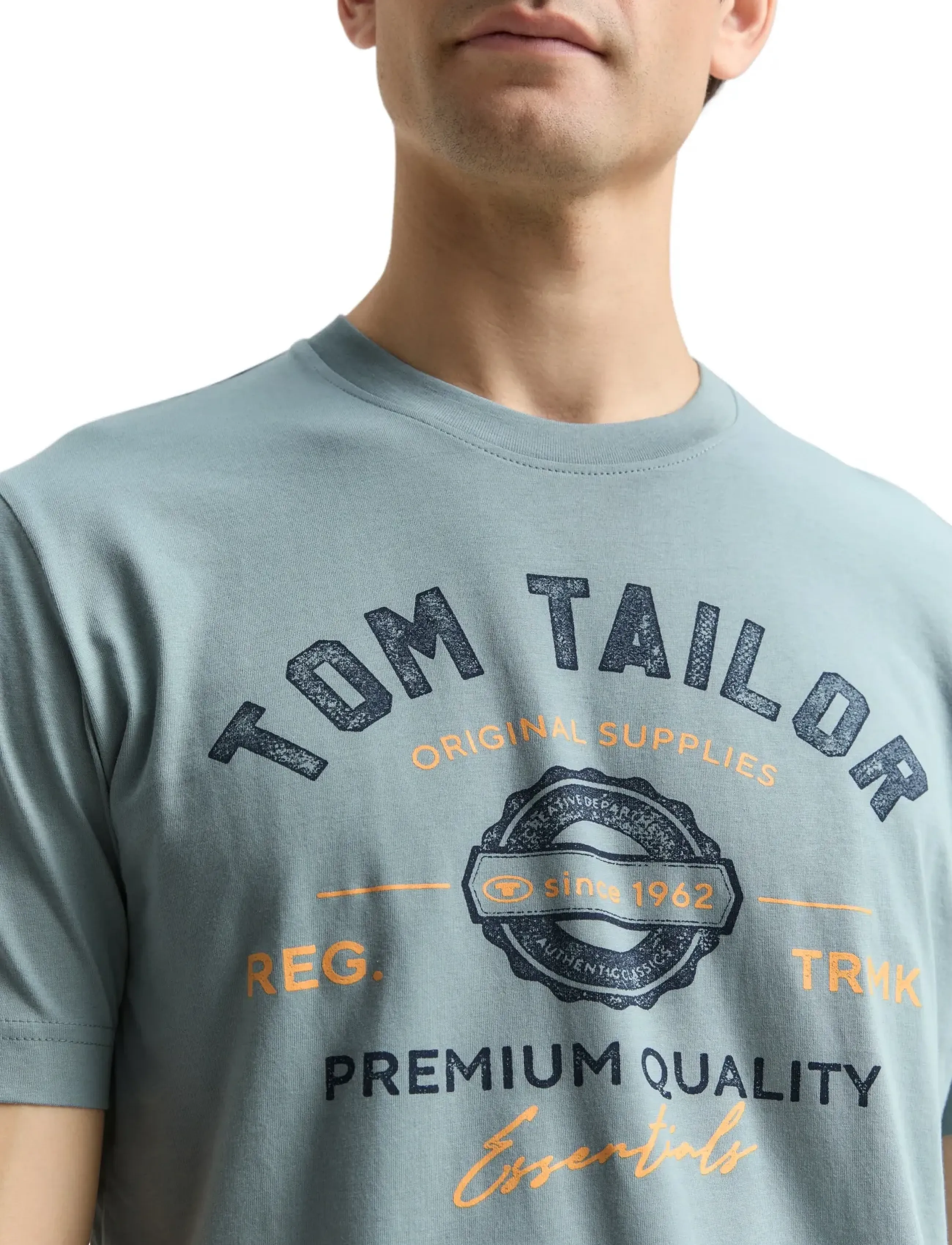Tom Tailor - logo tee - alhaisimmat hinnat - grey mint - 3