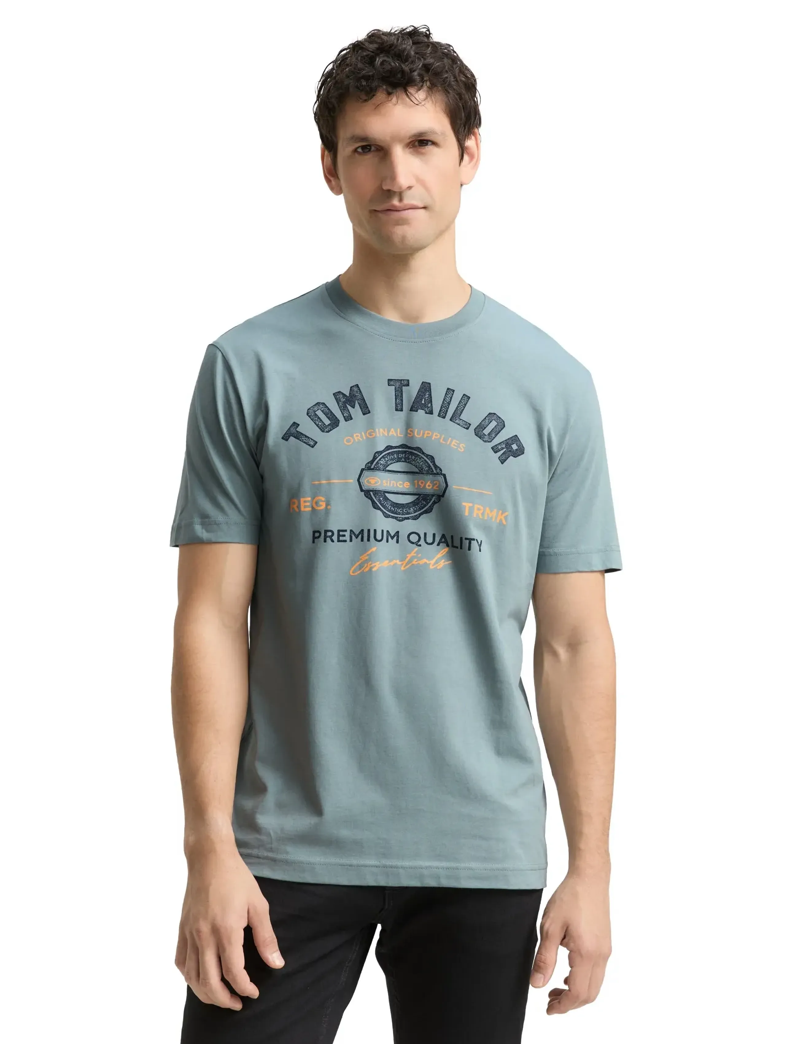Tom Tailor - logo tee - alhaisimmat hinnat - grey mint - 4