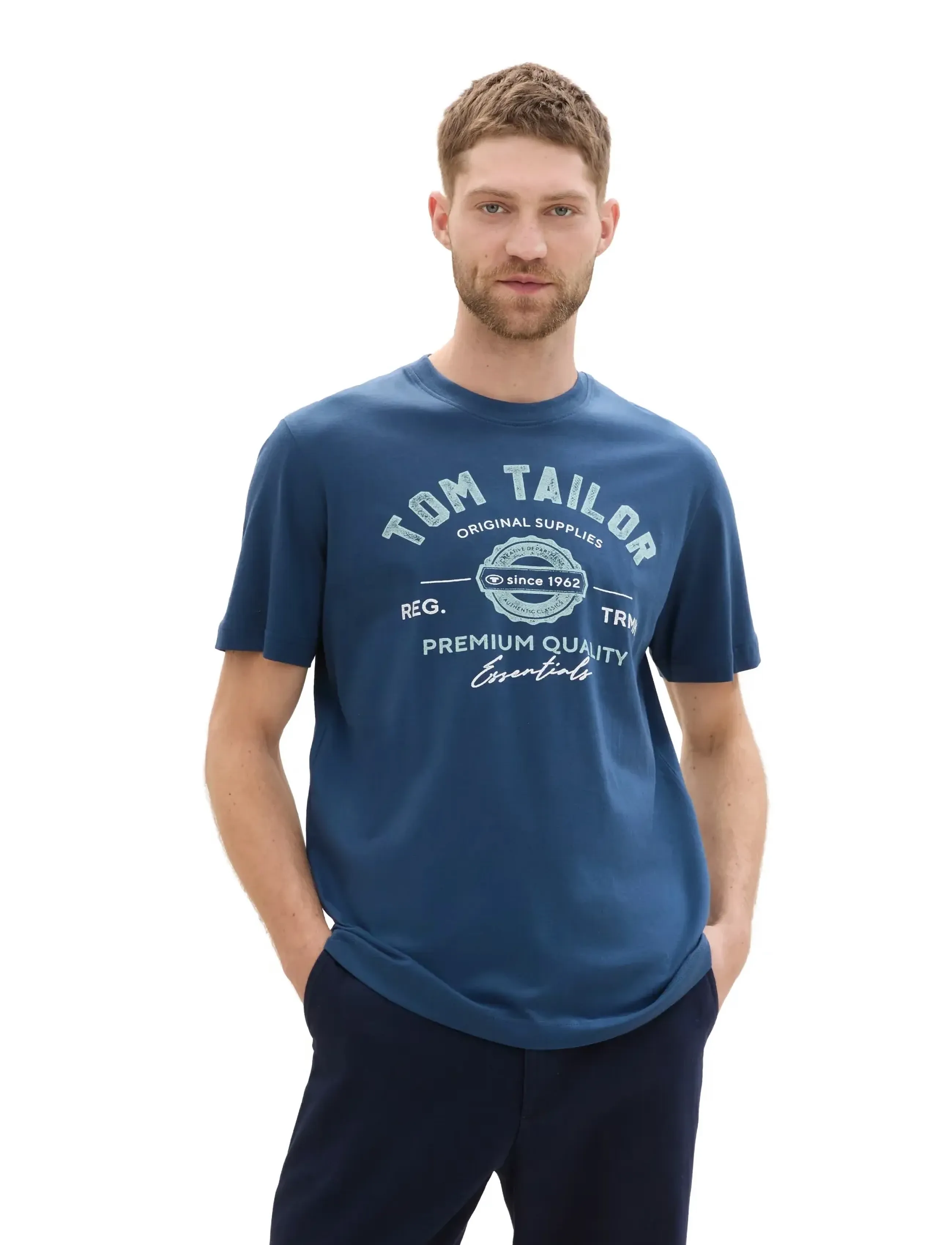 Tom Tailor logo tee - Kurzärmelig - NIGHTTIME BLUE / blue