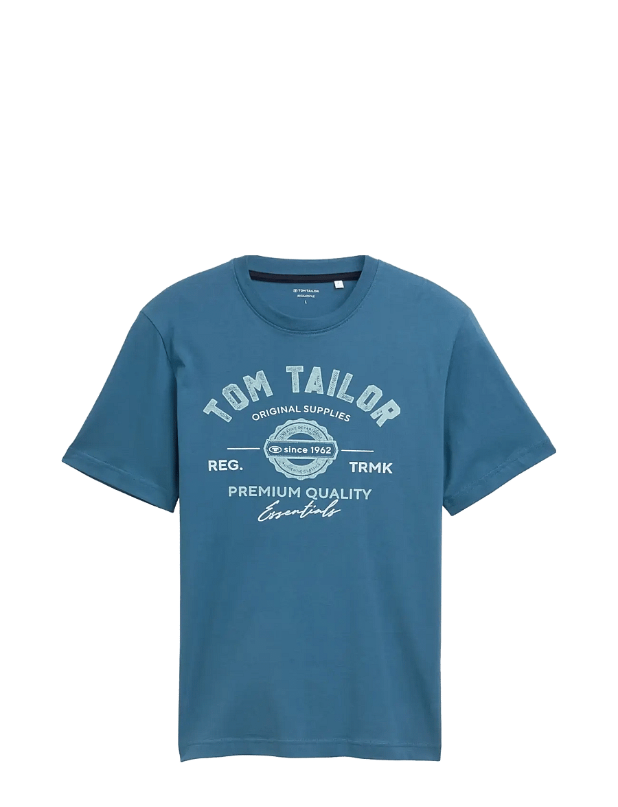 Tom Tailor - logo tee - lühikeste varrukatega t-särgid - real teal blue - 1
