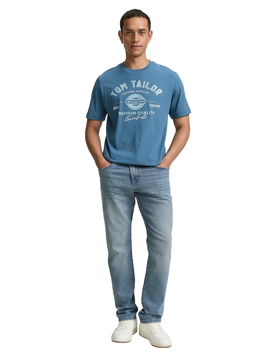 Tom Tailor - logo tee - lühikeste varrukatega t-särgid - real teal blue - 0