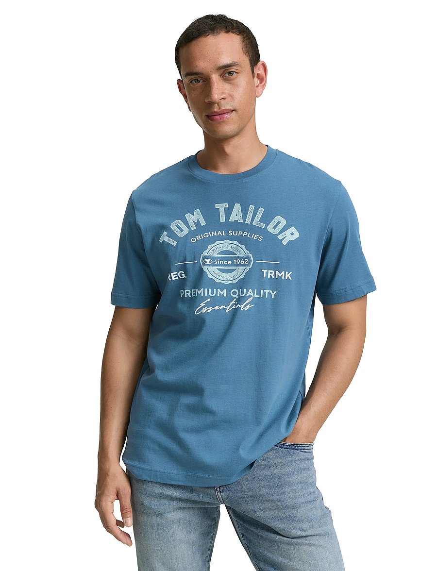 Tom Tailor - logo tee - lühikeste varrukatega t-särgid - real teal blue - 3