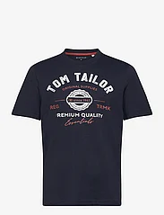 Tom Tailor - logo tee - laveste priser - sky captain blue - 0