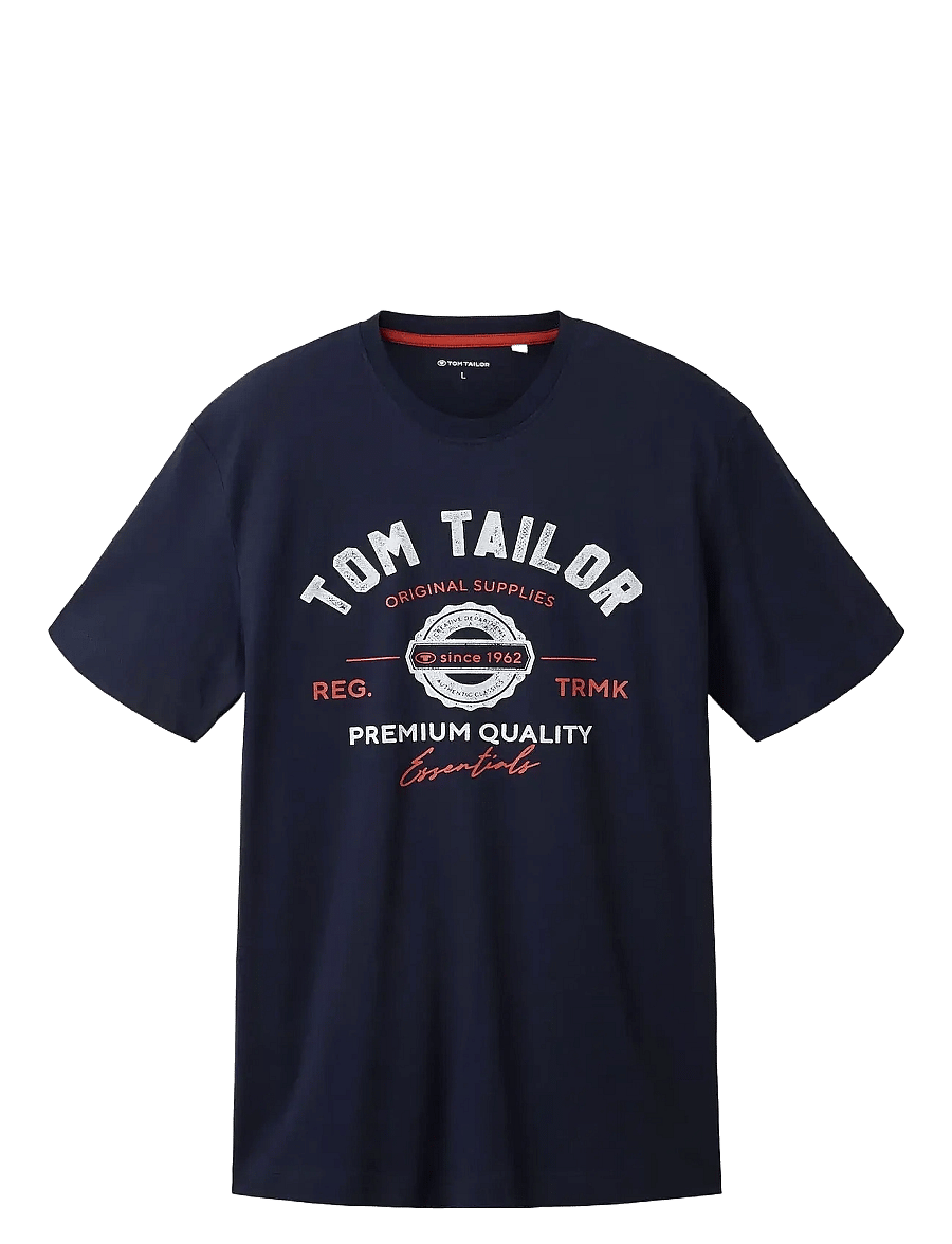 Tom Tailor - logo tee - lühikeste varrukatega t-särgid - sky captain blue - 1