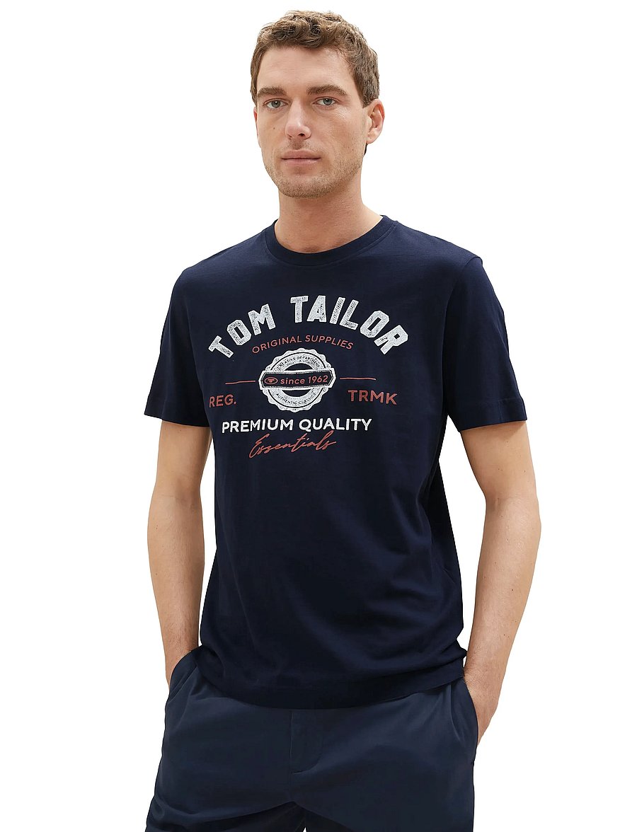Tom Tailor - logo tee - lühikeste varrukatega t-särgid - sky captain blue - 0