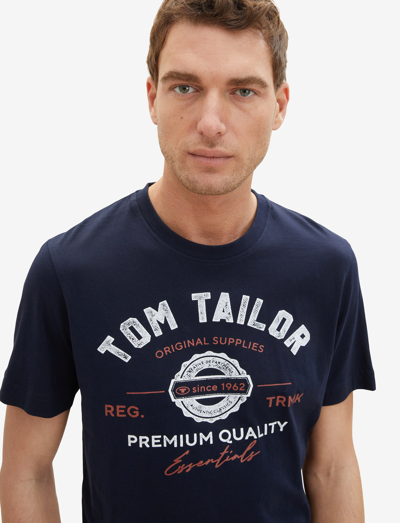 Tom Tailor - logo tee - efterårstøj - sky captain blue - 3