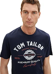 Tom Tailor - logo tee - de laveste prisene - sky captain blue - 3
