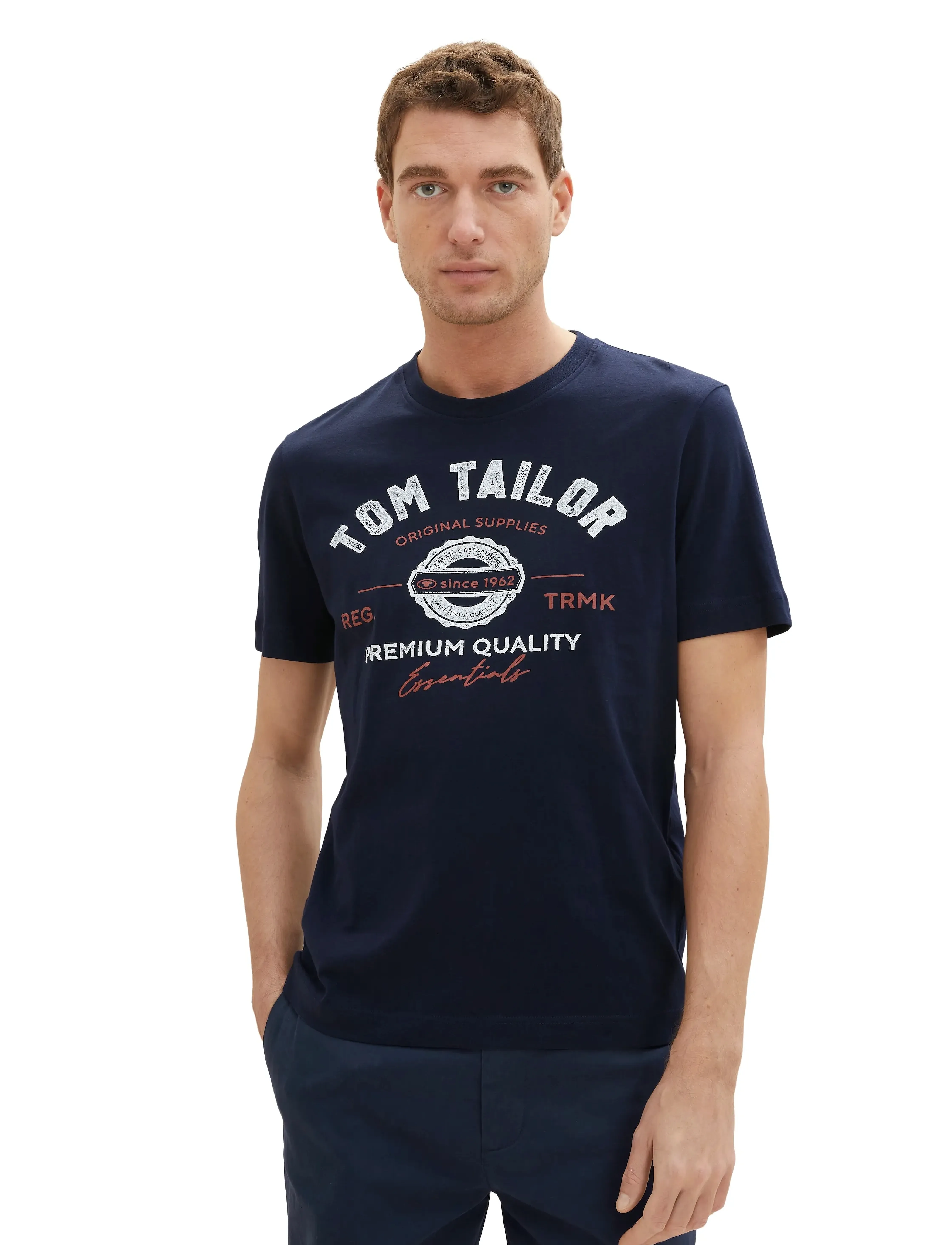 Tom Tailor - logo tee - lühikeste varrukatega t-särgid - sky captain blue - 3