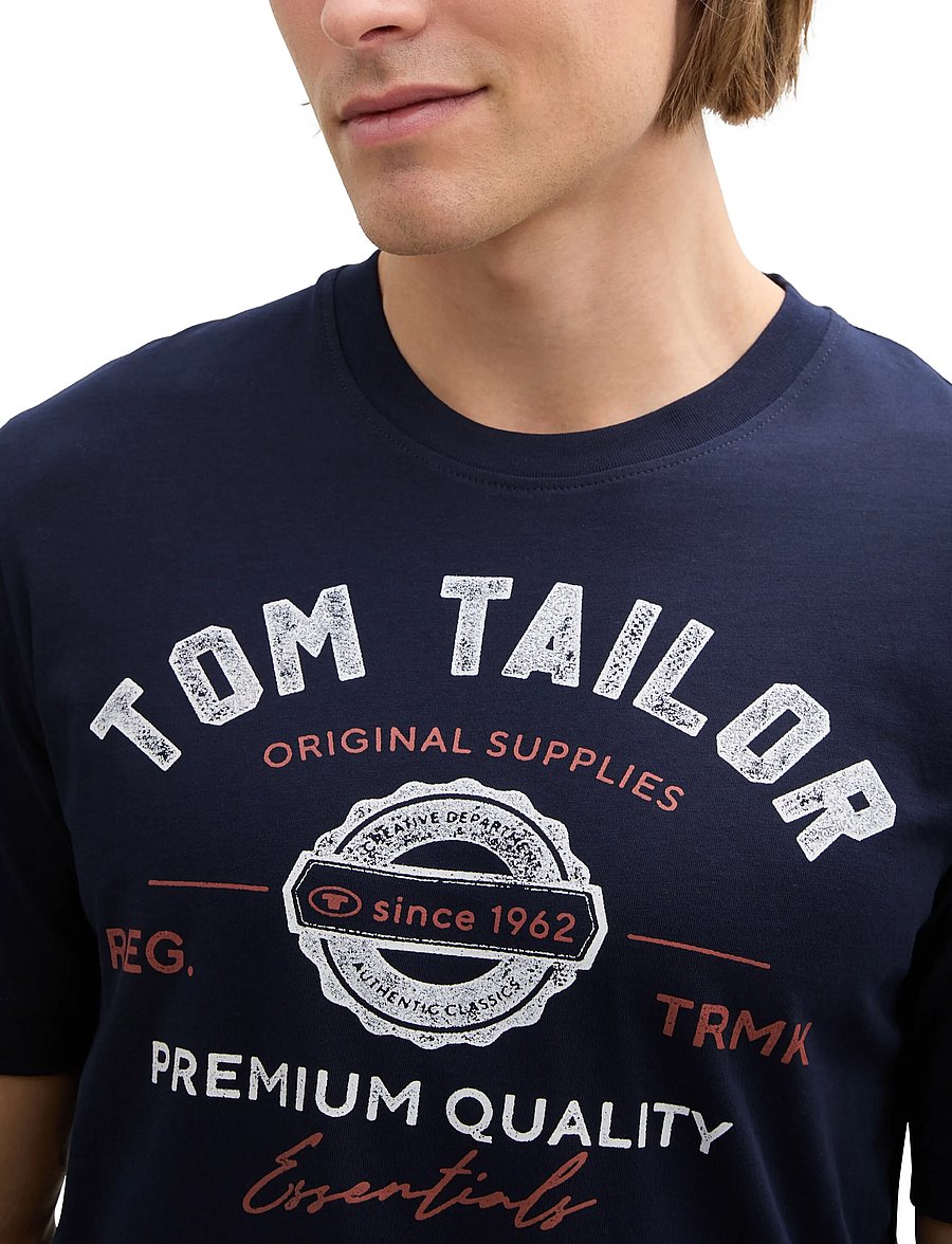 Tom Tailor - logo tee - kurzärmelige t-shirts - sky captain blue - 5