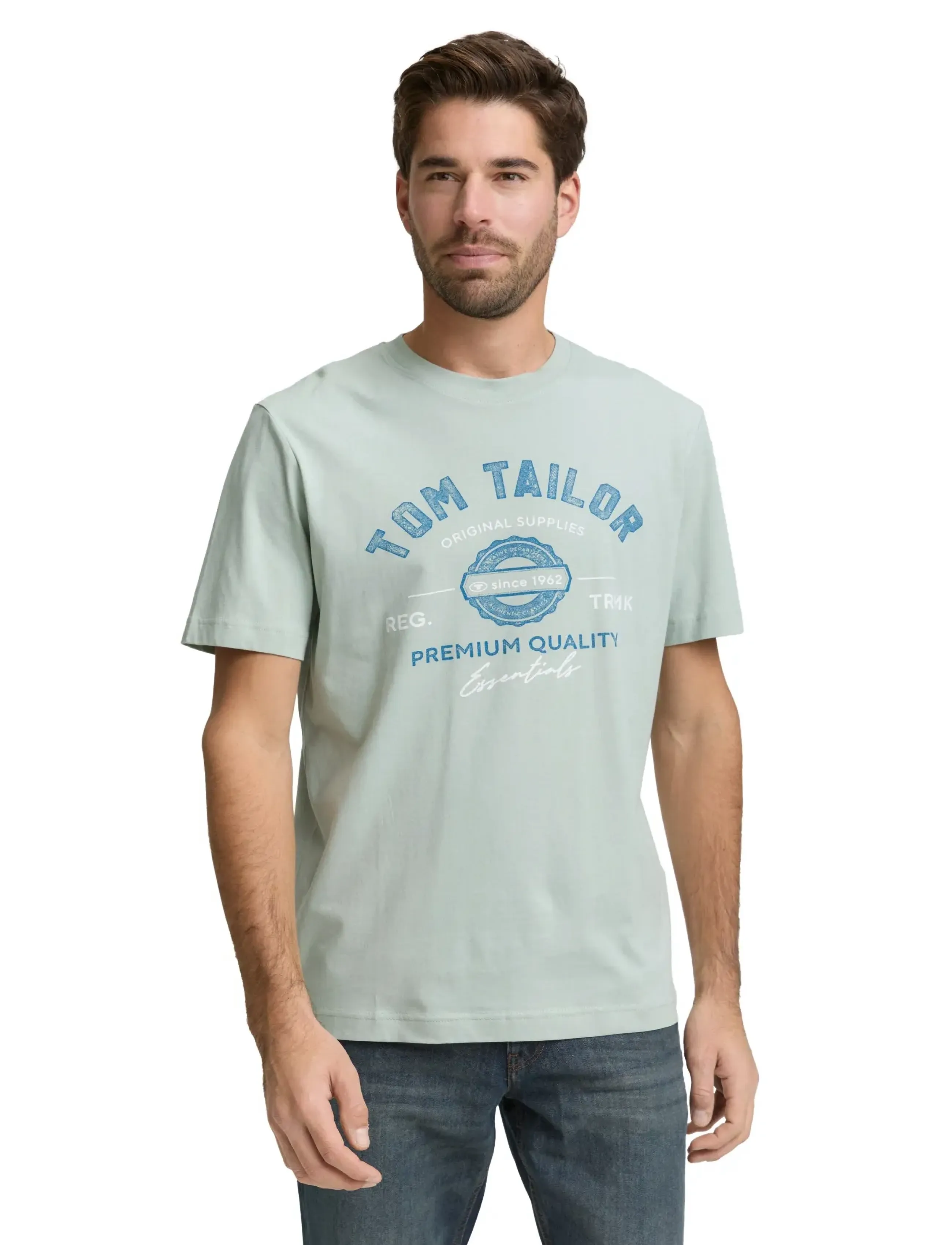 Tom Tailor - logo tee - madalaimad hinnad - soft greyish green - 3