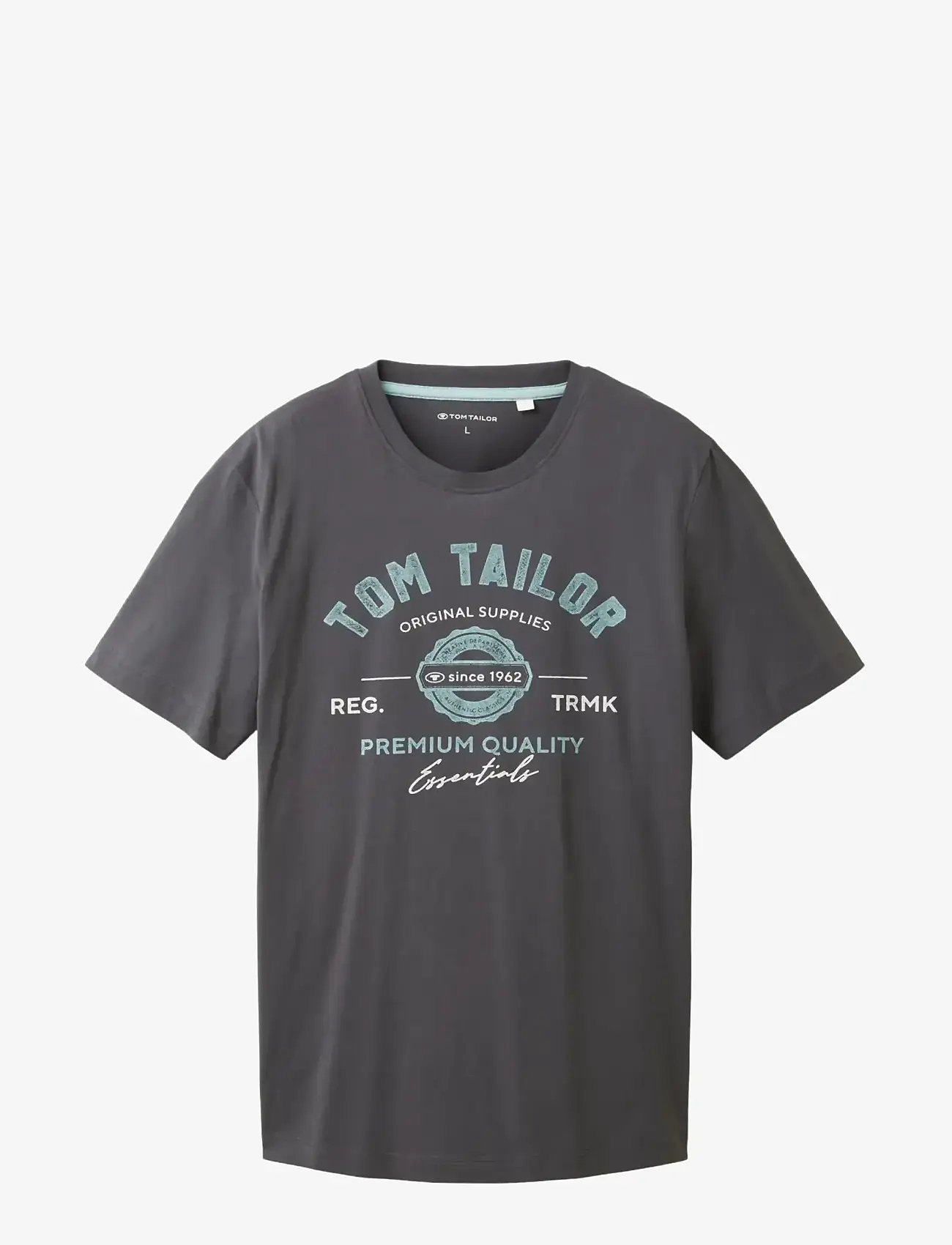 Tom Tailor - logo tee - kortärmade t-shirts - tarmac grey - 1