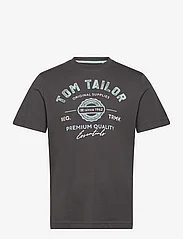 Tom Tailor - logo tee - de laveste prisene - tarmac grey - 0