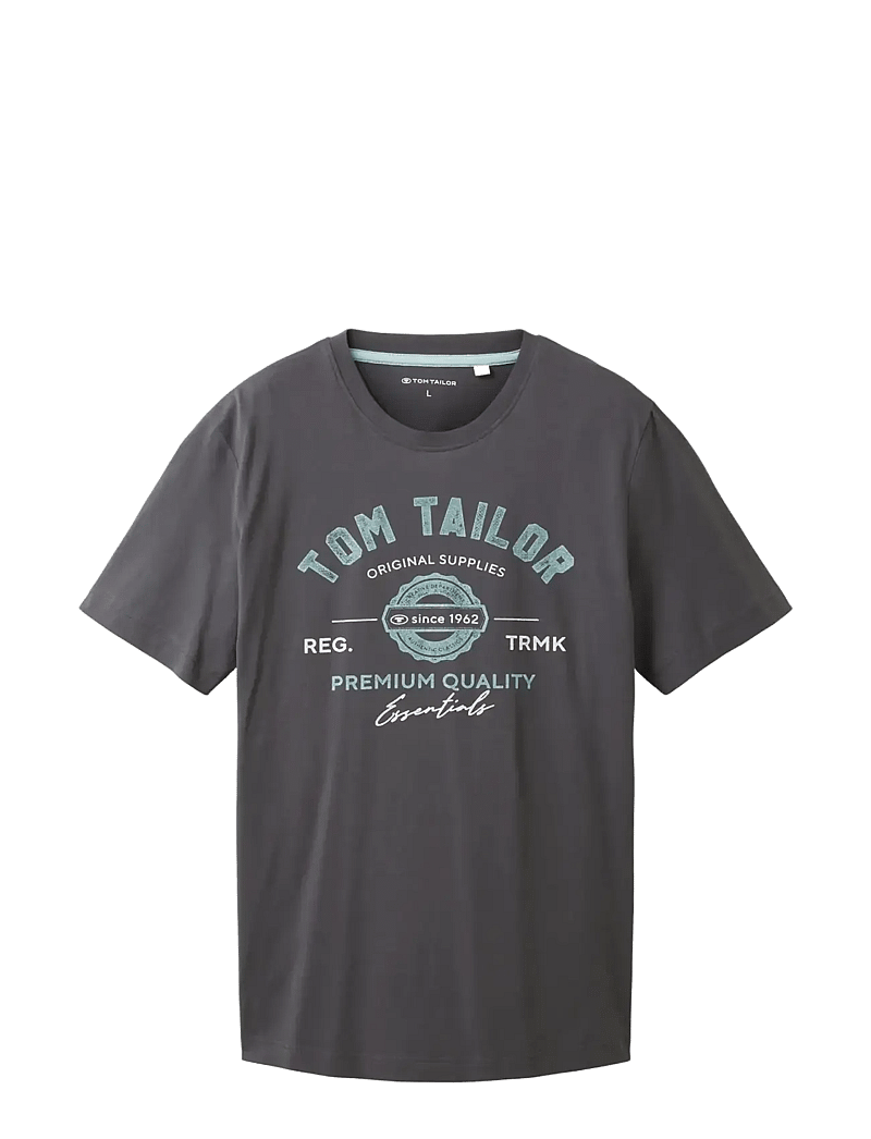 Tom Tailor - logo tee - kortärmade t-shirts - tarmac grey - 1