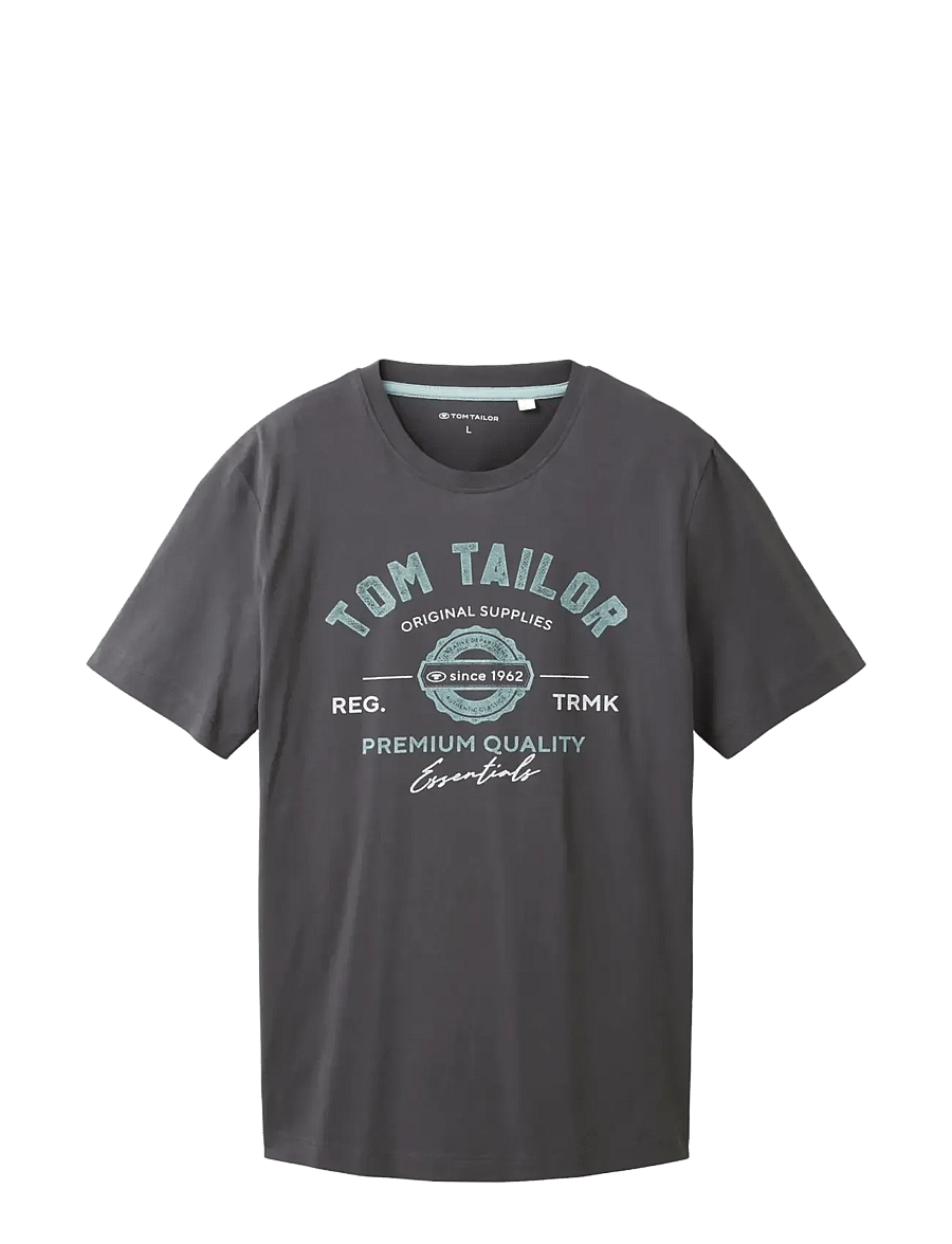 Tom Tailor - logo tee - kurzärmelig - tarmac grey - 1