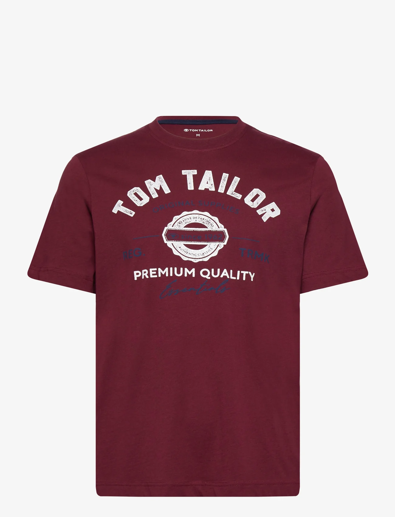 Tom Tailor - logo tee - laveste priser - tawny port red - 0