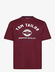 Tom Tailor - logo tee - laveste priser - tawny port red - 0
