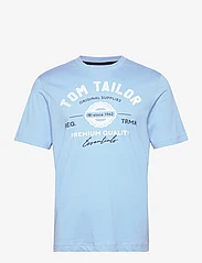 Tom Tailor - logo tee - laveste priser - washed out middle blue - 0