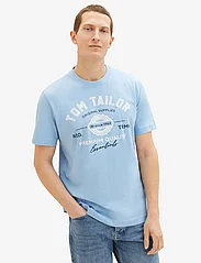 Tom Tailor - logo tee - laveste priser - washed out middle blue - 2