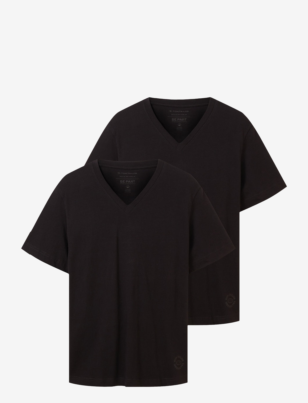 Tom Tailor - double pack v-neck tee - black - 0