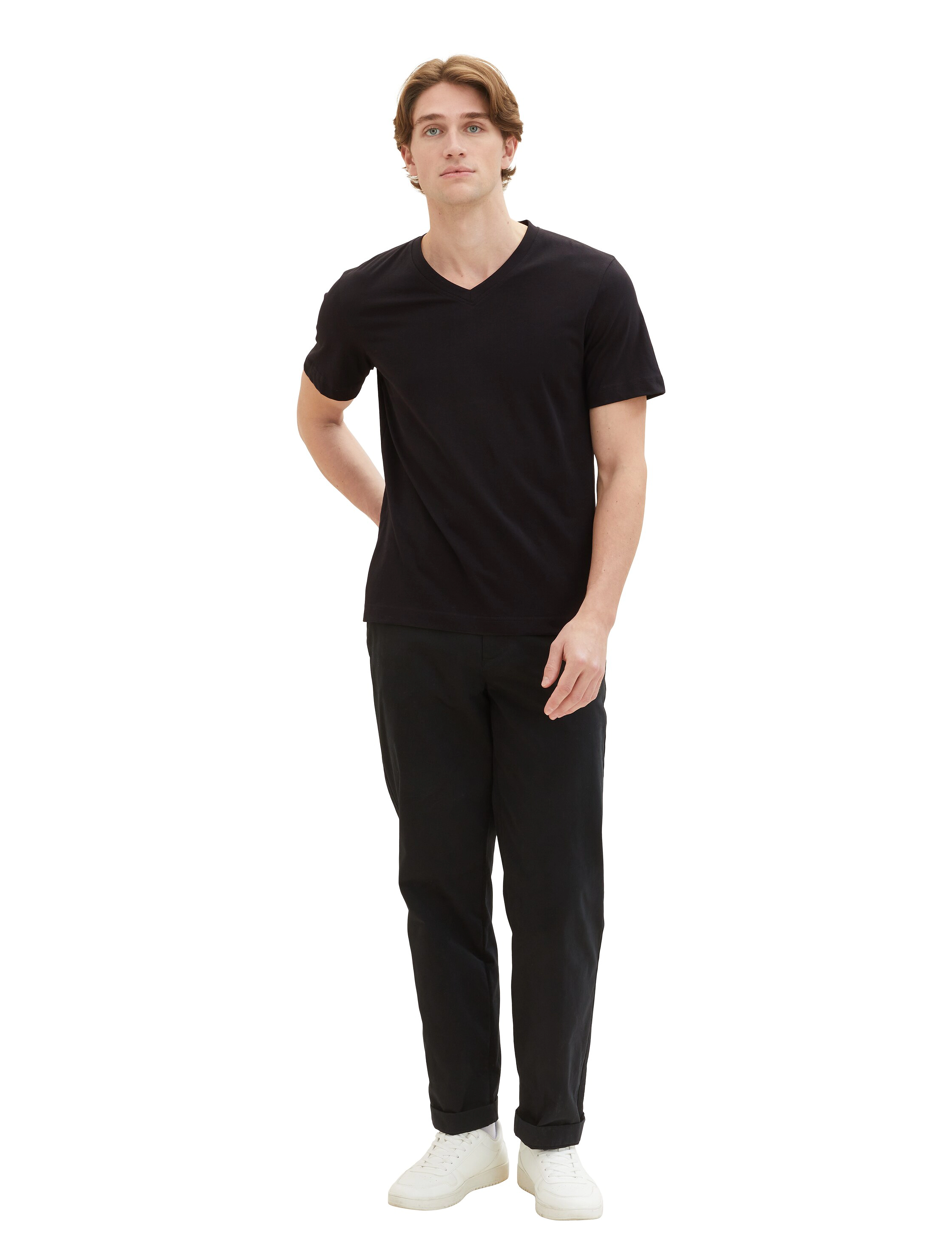 Tom Tailor - double pack v-neck tee - black - 3