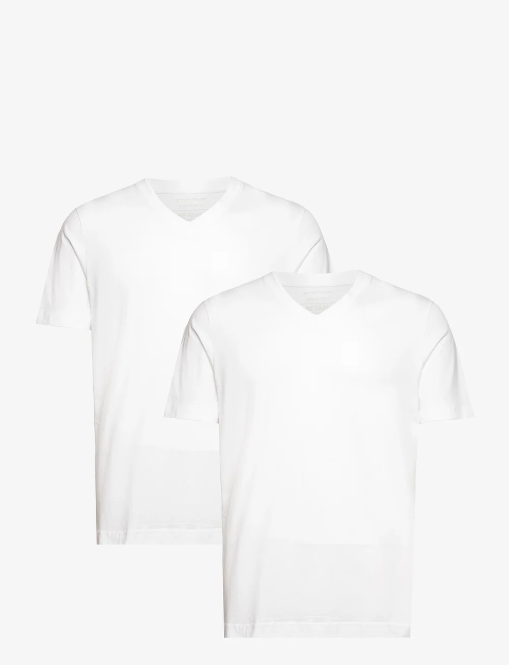 Tom Tailor - double pack v-neck tee - v-kaelusega t-särgid - white - 1