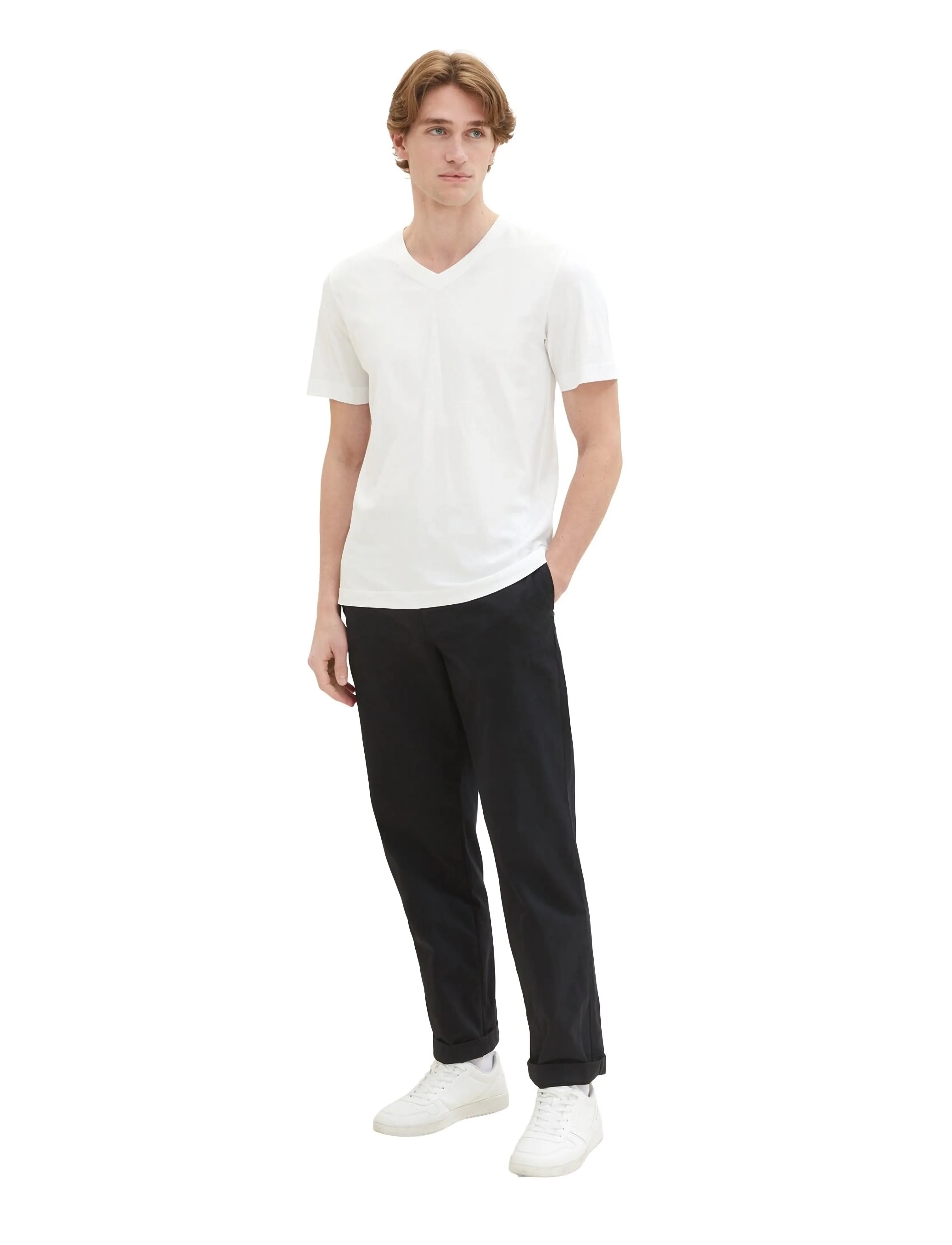 Tom Tailor - double pack v-neck tee - white - 3