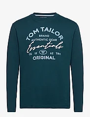 Tom Tailor - longsleeve with print - alhaisimmat hinnat - deep pond green - 0
